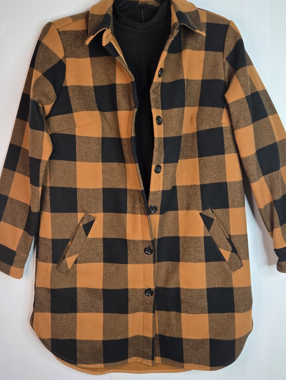 JOAN RIVERS Women Sz XS Perfect Fall Button Front Flannel/Shacket,Buffalo plaid